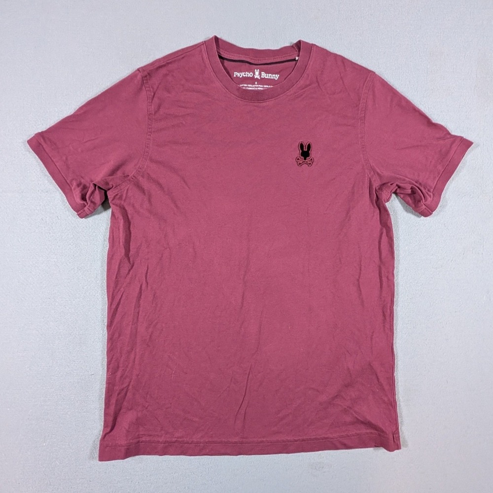 Psycho Bunny T-Shirt Mens 5 Medium‎ Burgundy Pima Cotton Embroidered Logo Tee